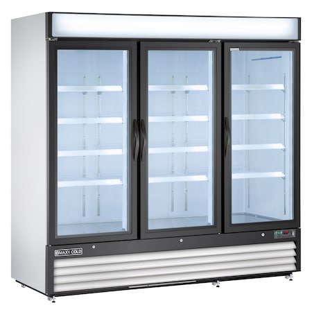 Maxx Cold Freezer 72 cu.ft., Triple Door, Commercial Merchandiser, White/Glass MXM3-72F
